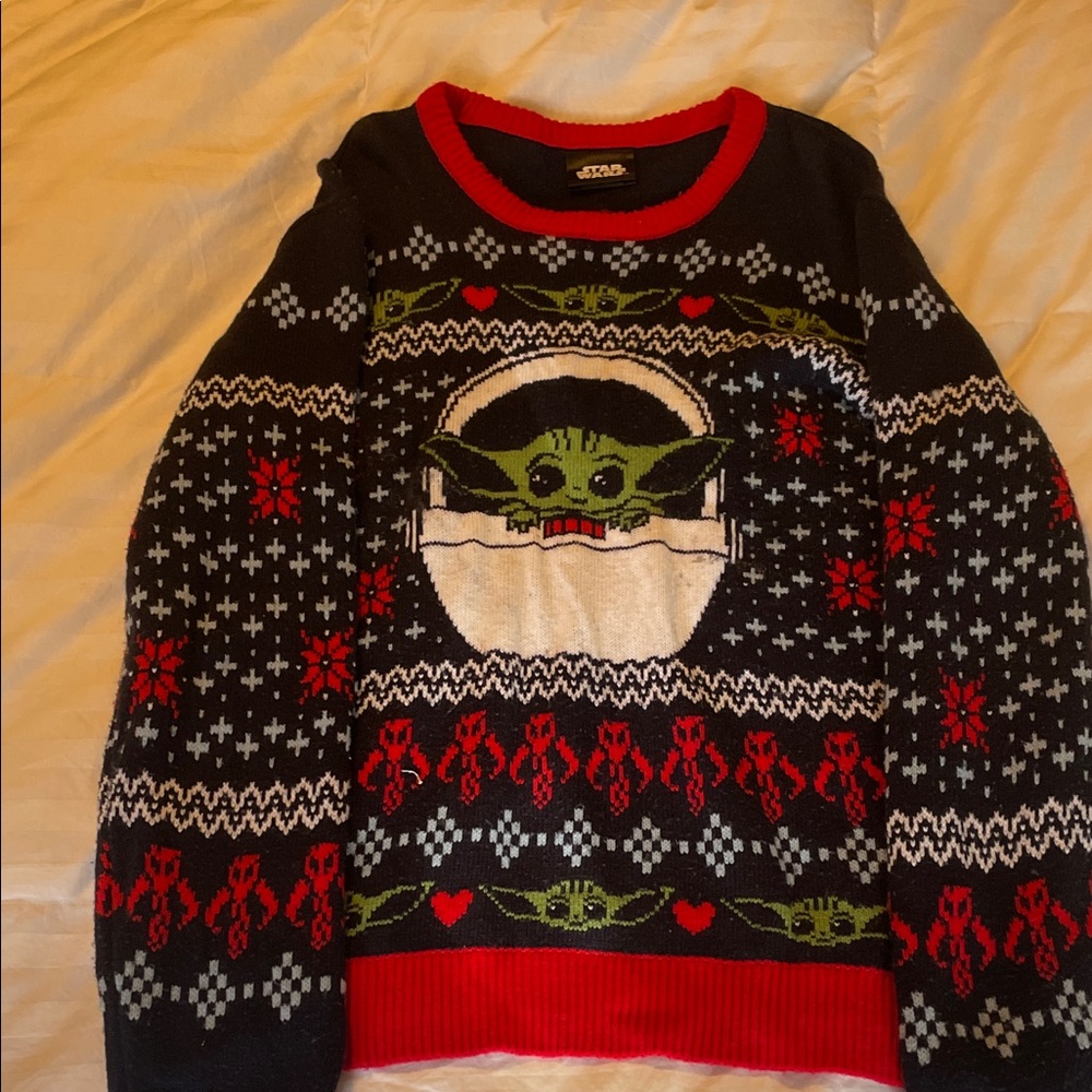 Star Wars Black and Red Grogu Sweater